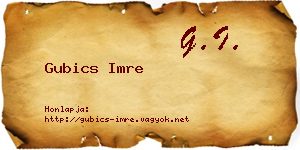 Gubics Imre névjegykártya